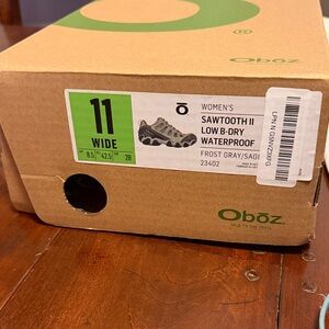 Oboz Women's Sawtooth II Low B-Dry Waterproof Shoes - Frost Gray and Sage